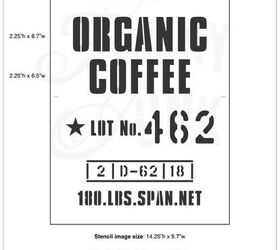 create a coffee shop vibe with this easy diy coffee bean sack hack, Organic Coffee stencil