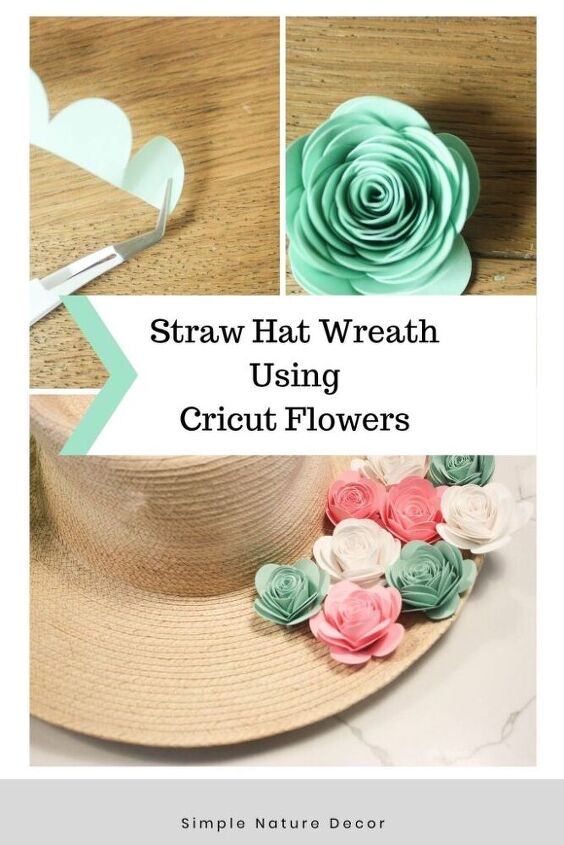 cmo hacer una corona de flores de papel usando un sombrero de paja