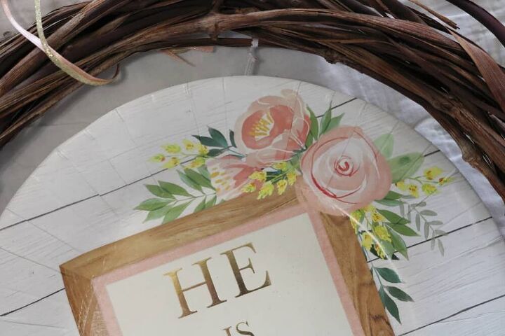he is risen a grapevine wreath