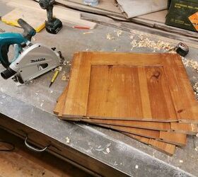 She cuts her cupboard doors in half, then screws them back on to get this amazing look