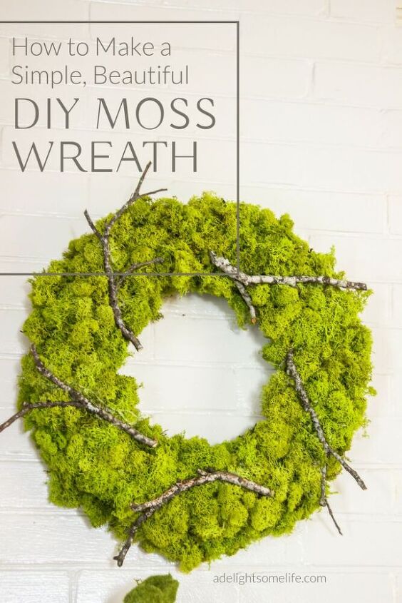 s 15 stunning ways to spruce up your mantel this month, Make a simple spring moss wreath