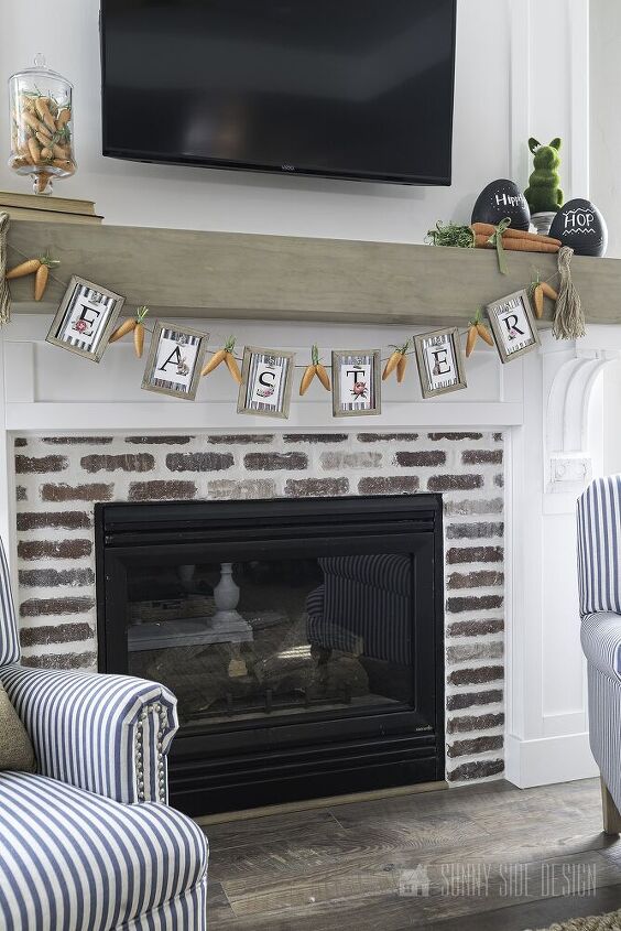 s 15 stunning ways to spruce up your mantel this month, Hang a cute festive carrot garland