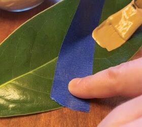 diy paint dipped magnolia leaf place cards