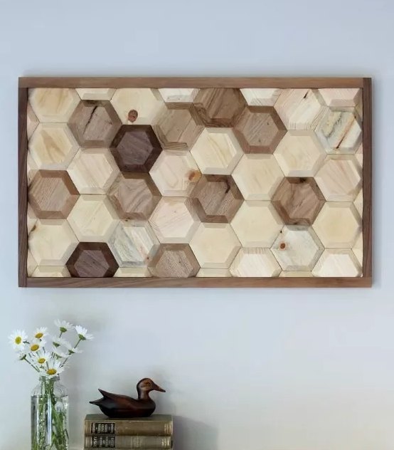 aade dimensin a tu casa con estos 16 proyectos de formas interesantes, DIY Decoraci n geom trica de madera para la pared