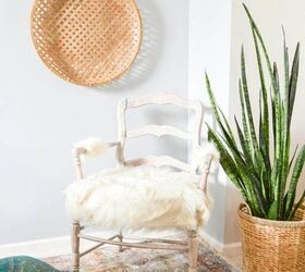 s 20 creative ways to give your home a boho vibe, Create a Boho chic faux fur chair for cheap