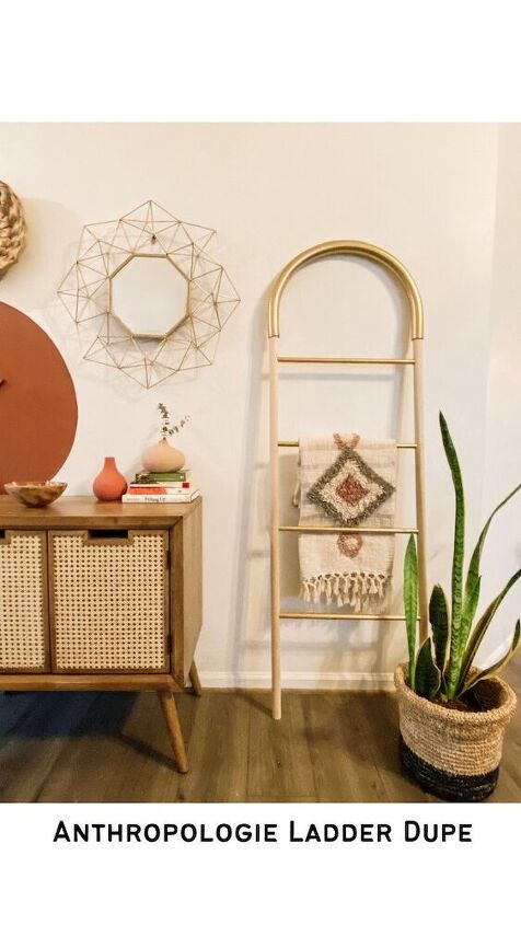 s 20 creative ways to give your home a boho vibe, Turn inexpensive dowels into a stylish blanket ladder