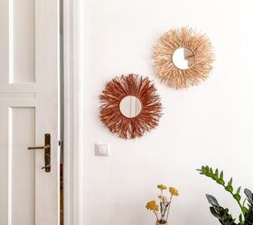 s 20 creative ways to give your home a boho vibe, Hang trendy raffia mirrors with fringes