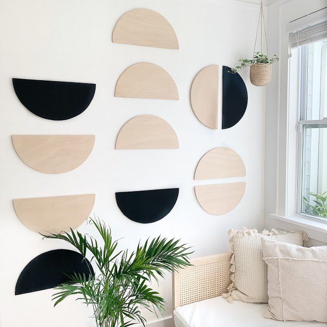 s 20 creative ways to give your home a boho vibe, Cover your wall in modern half moon wall art