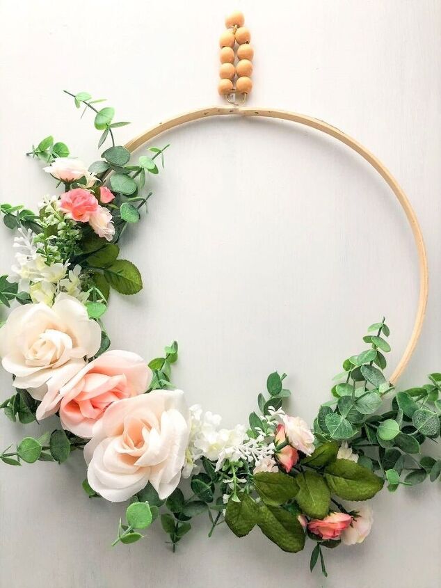 s 20 creative ways to give your home a boho vibe, Repurpose a spare embroidery hoop as a spring wreath