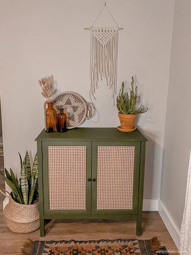 s 20 creative ways to give your home a boho vibe, Make over a plain cabinet with beautiful cane