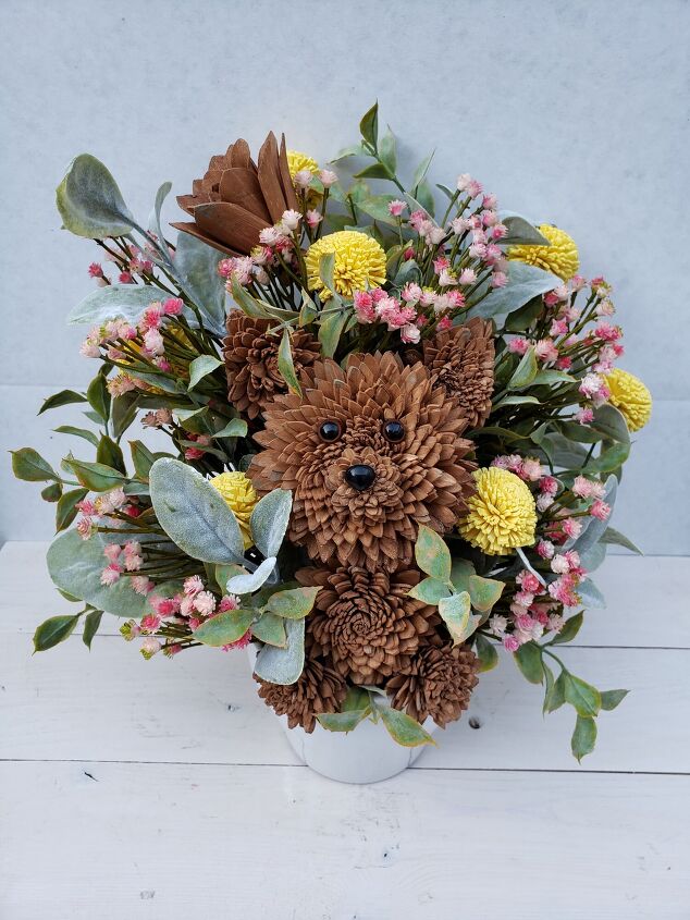anmate a la primavera con estas 15 creaciones de animales, C mo hacer un perro con flores de madera