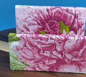 s 15 decor items you can transform by decoupaging, Her floral business card holder