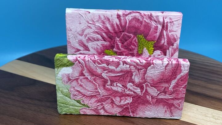 s 15 decor items you can transform by decoupaging, Her floral business card holder