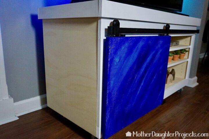 how to make a tv stand with hidden cord storage