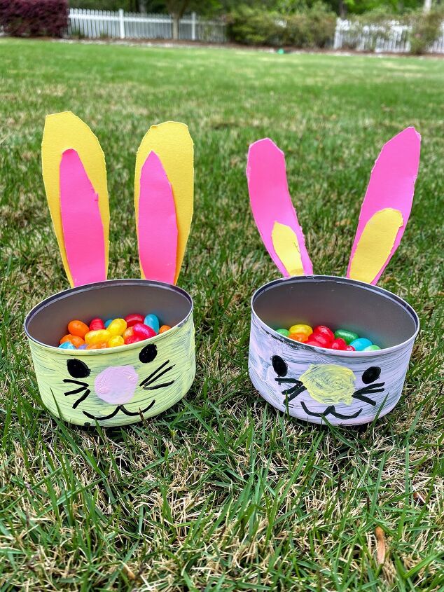 20 ideas de decoracin de conejos increblemente bonitas, Platos de caramelo del conejito de primavera