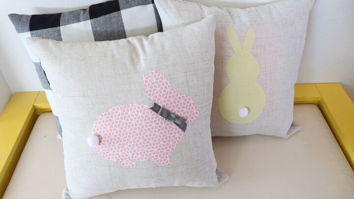 20 ideas de decoracin de conejos increblemente bonitas, Cojines de Pascua sin coser