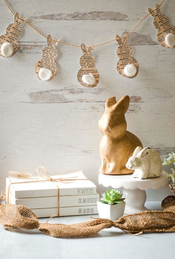 20 ideas de decoracin de conejos increblemente bonitas, C mo hacer una sencilla guirnalda de conejos de Pascua de papel