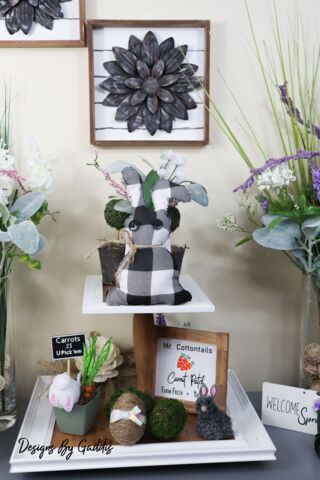 20 ideas de decoracin de conejos increblemente bonitas, Bandeja de tela de conejo f cil de coser