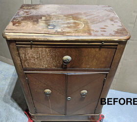 How to Update an Antique Cabinet With Contact Paper and Chalk