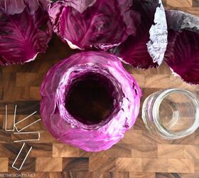 Cut a circle into a head of cabbage for this easy spring decor idea