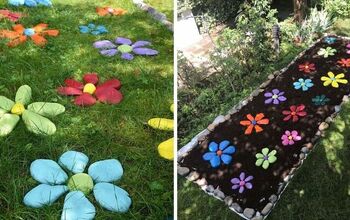 Como fazer um jardim de flores de pedra pintada