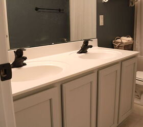 s 12 ways to upgrade your bathroom vanity without replacing it, Use a paint sprayer to quickly make over your vanity