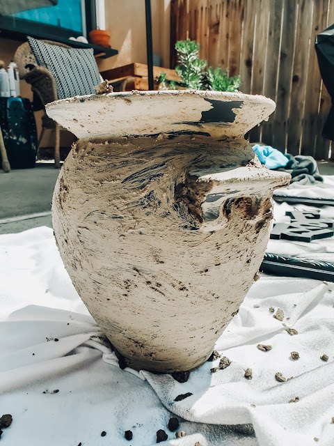 vasos de barro e gesso diy inspirado no pottery barn