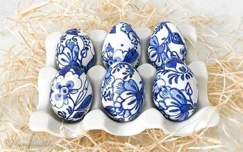 Cómo Decoupage Huevos de Pascua -(Delft Blue And White Eggs)