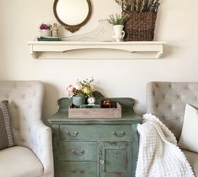 upcycled mantel shelf made from a dresser mirror