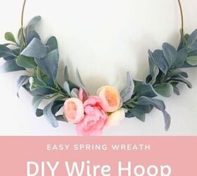 diy easy wire hoop floral wreath for nursery