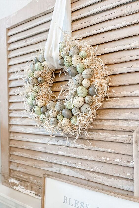 speckled egg wreath diy
