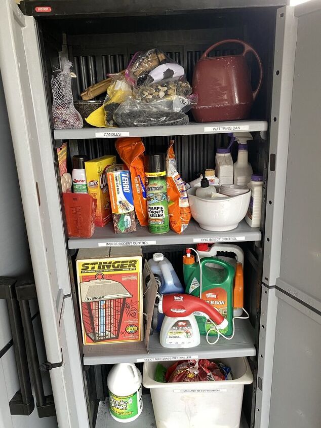 affordable ways to organize outside storage cabinets