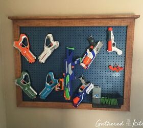 s 15 organizers that will seriously improve parents lives, Her Nerf gun peg board organizer