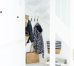 s 15 organizers that will seriously improve parents lives, Her transformed entryway storage area