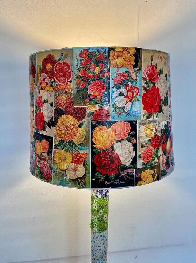 how to transform your lampshades with a vintage floral makeover, Floral lampshade
