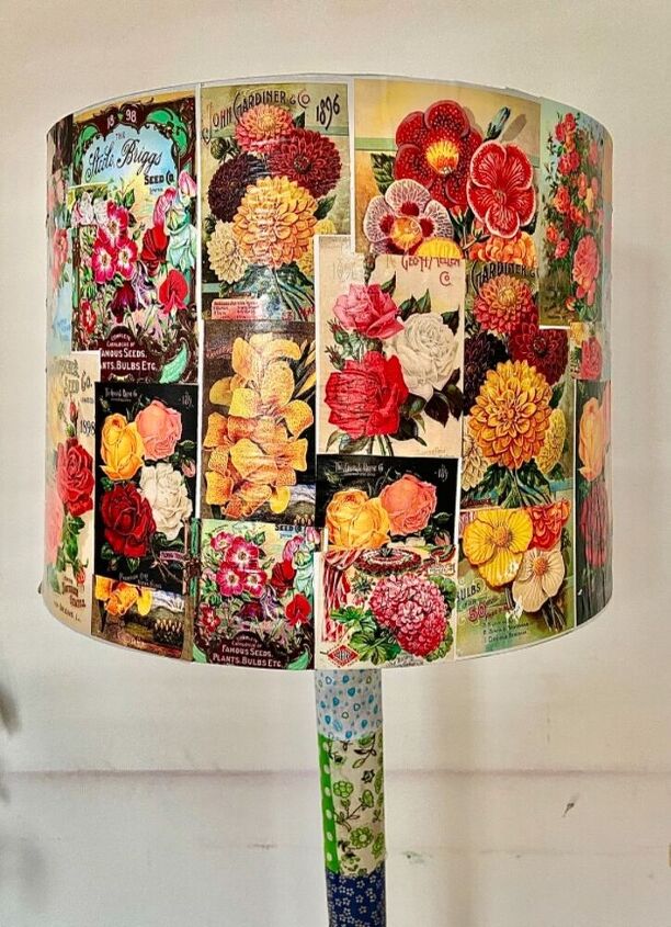 cmo transformar las pantallas de tus lmparas con un cambio de imagen floral vintage, Decoupage floral