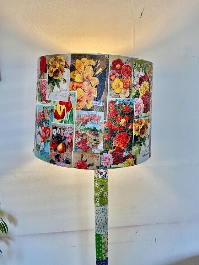 how to transform your lampshades with a vintage floral makeover, Floral shade