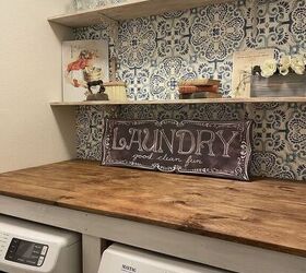 Simple Inexpensive DIY Laundry Room Countertop - Iekel Road Home