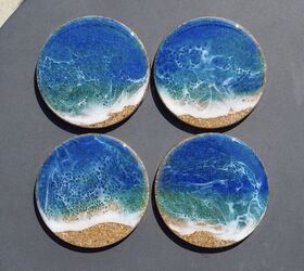 Sand and Resin Ocean Coasters
