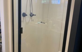 Spray Painted Shower Door