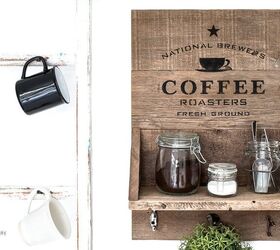 make a rustically cool coffee themed shelf for compact spaces