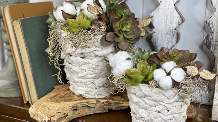 s 13 ways to fake designer planters for a fraction of the cost, Braided Fabric Pot