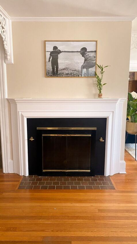 fireplace makeover and diy modern picture frame