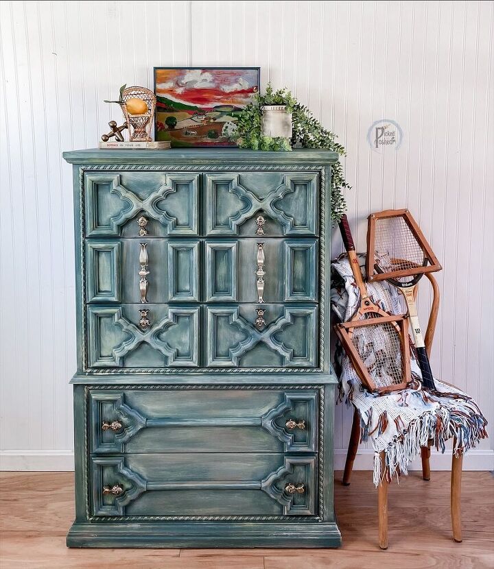 blue beauty furniture makeover