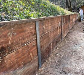Steel and Wood Retaining Wall