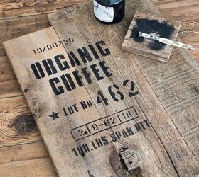 whip up the world s easiest coffee sign using 3 unmatched planks, How to stencil