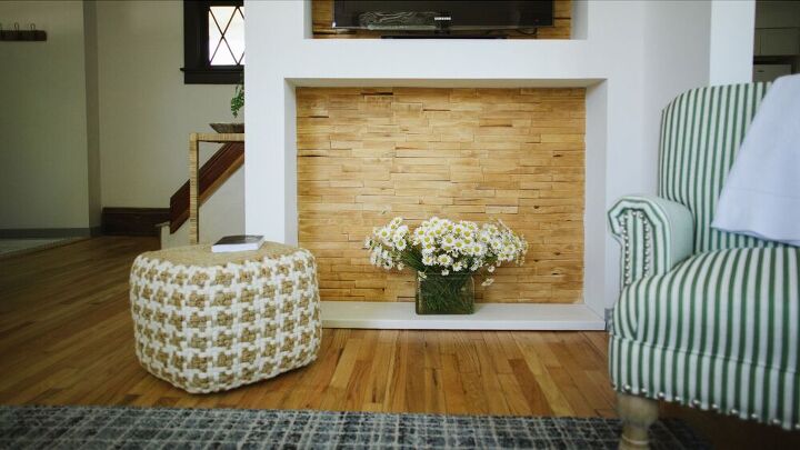 see how we added warmth with a diy wood shim accent wall