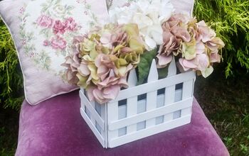 DIY Caja de maceta con valla de piquetes blanca