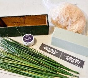 how to make a faux grass spring decor box