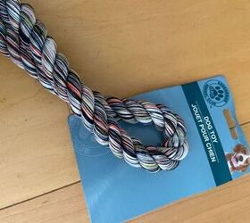 dog rope toy to boho container, Dog rope toy before unknotting it